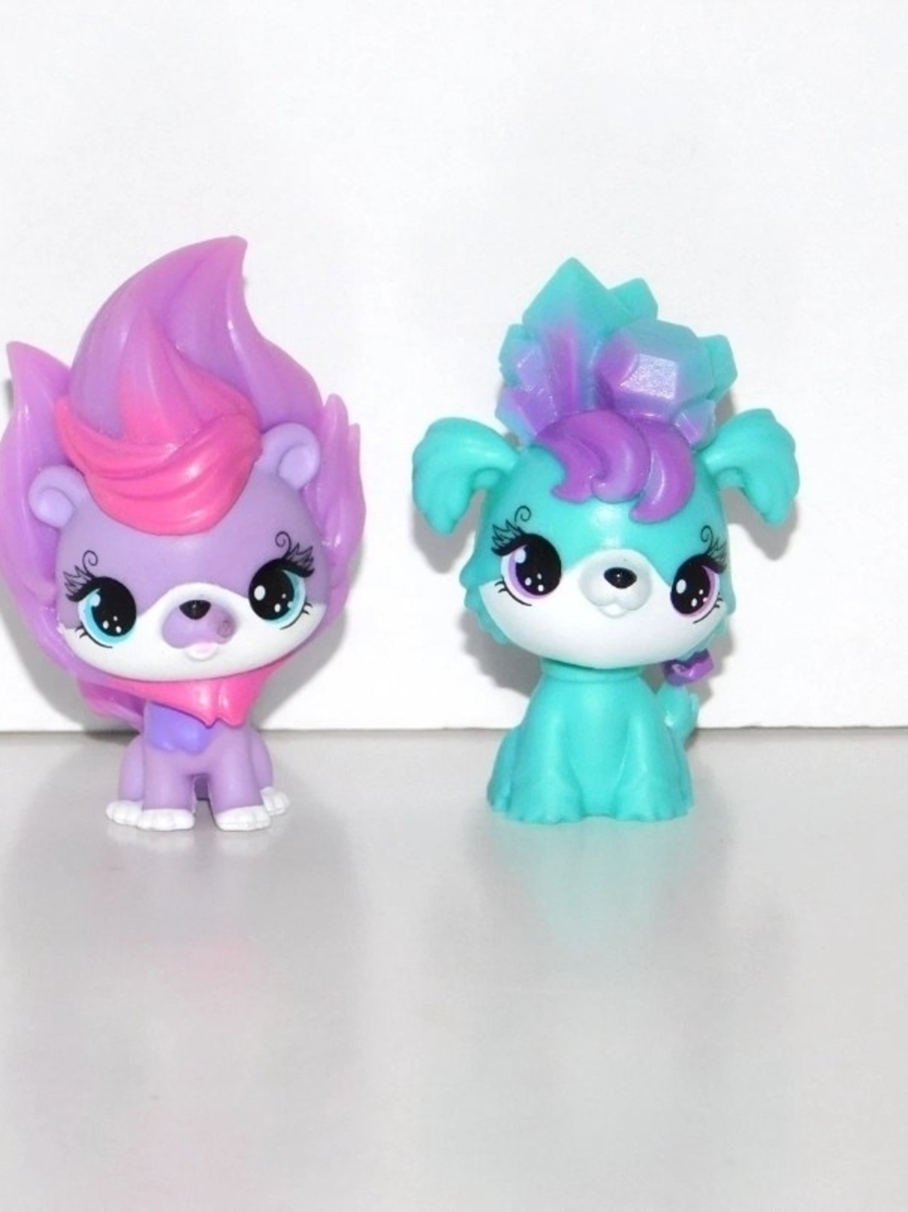 Lot 2 Blume Petal Pets Purple Lion & Teal Dog Figures Series 1 Skyrocket